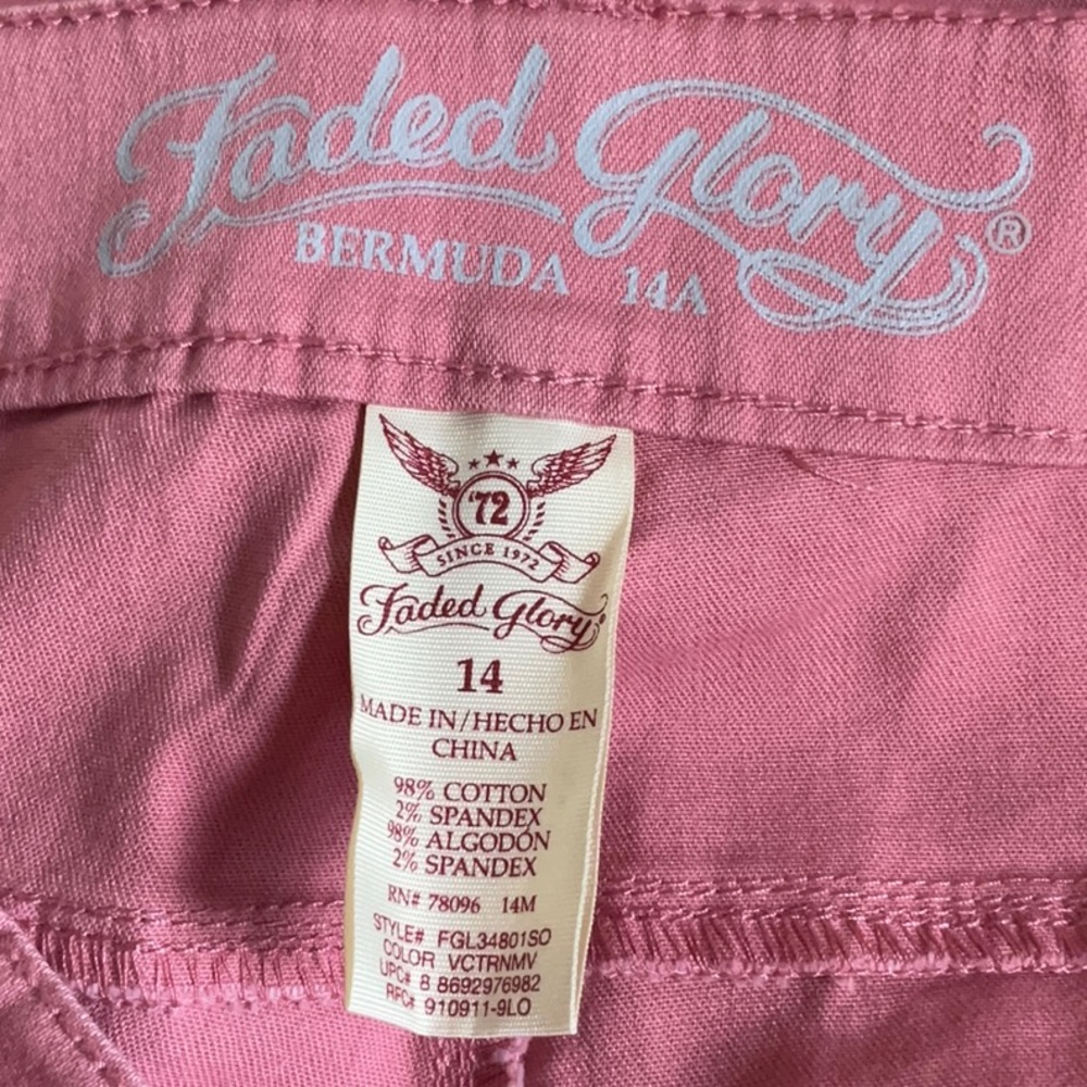 Faded Glory Pink Bermuda Size 14 Women Shorts NWT - Picture 5 of 7